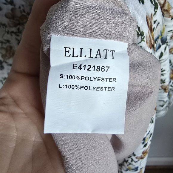 Revolve ELLIATT White Floral Print Elixir Lace Trim Oversized Dress Size Small - Picture 12 of 13